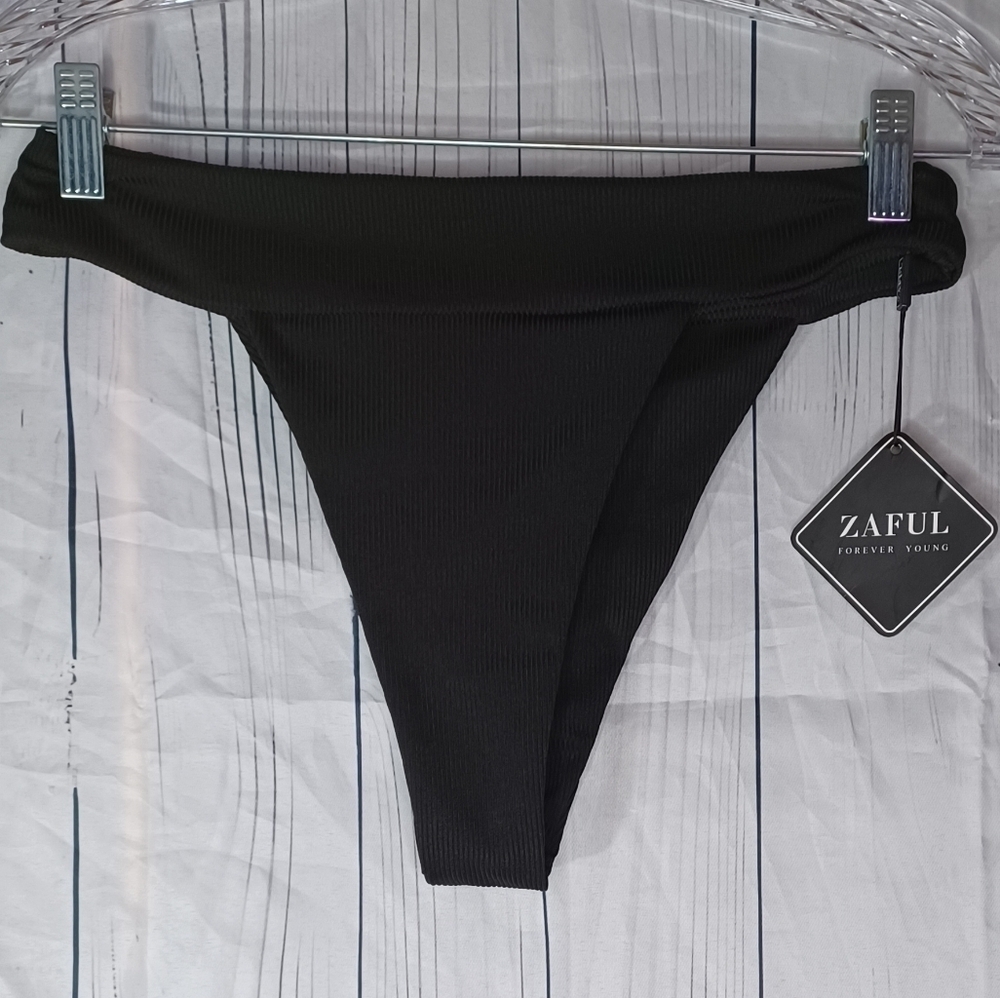 Zaful Black High-Waisted Bikini Bottom NWT